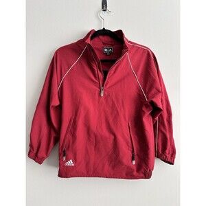 Adidas Kids Vintage Windbreaker ClimaProof Wind Jacket 2005 Red Pullover M